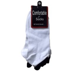 ***Socks Low Cut 9-11 White W-Black-wholesale