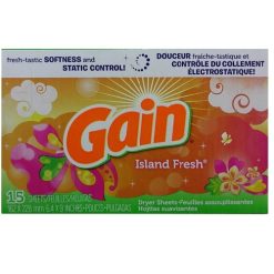 Gain Dryer Sheets 15ct Island Fresh-wholesale