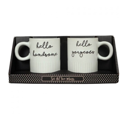 Coffee Mug 2pc Hello Gergeous-Handsome-wholesale