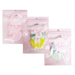 Make-Up Sponge Puff 3pk Asst Clrs-wholesale