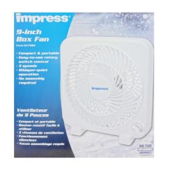 Impress Box Fan 9in 3 Speed White-wholesale
