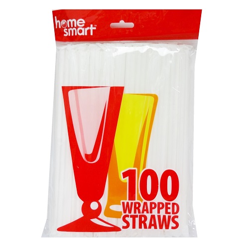 Home Smart Wrapped Straws 100ct Bag-wholesale