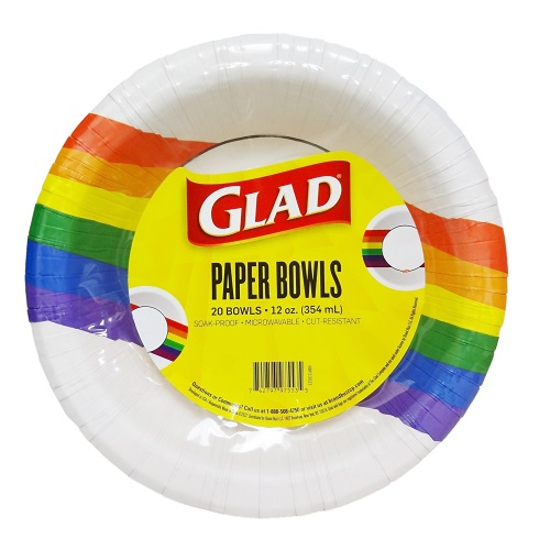 Glad Paper Bowls 12oz 20ct Rainbow-wholesale