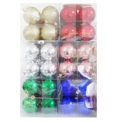X-Mas Ball Ornaments 12pc 6cm Asst Clrs-wholesale