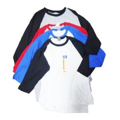 Gildan T-Shirt ¾-Sleeve Asst Sizes & Clr-wholesale