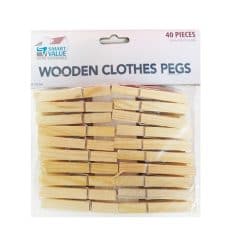 Clothes Pegs Wooden 40pc-wholesale